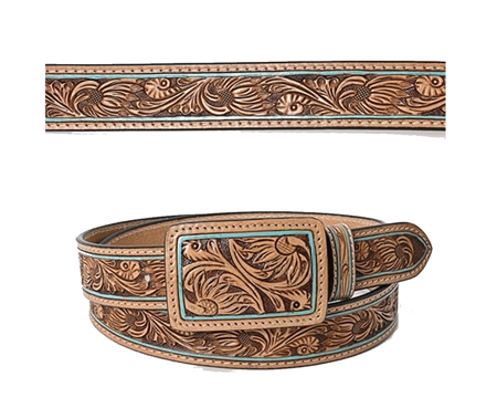 American Darling Tooled Leather Belt Men and Women