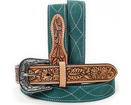American Darling Small Suede Leather Belt - Green