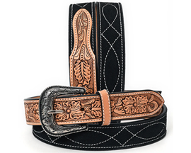 American Darling Medium Suede Leather Belt - Unisex Black