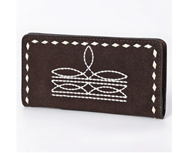 American Darling Western Suede Leather Wallet - Brown