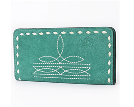 American Darling Western Suede Leather Wallet - Green