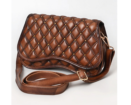 American Darling Western Quilted Studded Leather Handbag