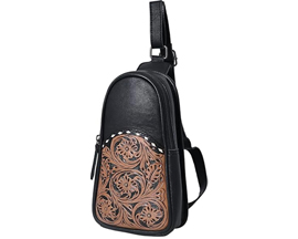 American Darling Western Tooled Genuine Leather Sling Bag