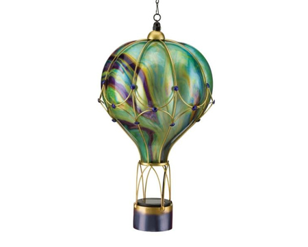 Hot Air Balloon Solar Lantern - Large Green