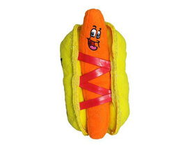 Tuffy® Funny Food Hotdog Durable Plush Dog Toy