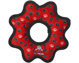 Tuffy® Ultimate Gear Ring Paw Plush Squeaky Dog Toy - Red