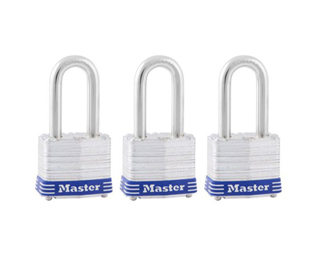 Master Lock® 1.5 in. 3-Pack Laminated Steel Keyed Padlocks