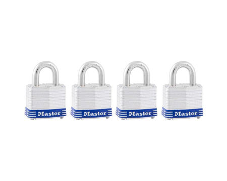 Master Lock® 1.5 in. 4-Pack Zinc Plated Steel Padlocks