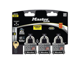 Master Lock® 1-9/16 in. 3-Pack Laminated Steel 4-Pin Tumbler Padlock