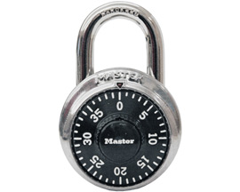 Master Lock® 1.88 in. Wide Black Dial Preset Combination Padlock