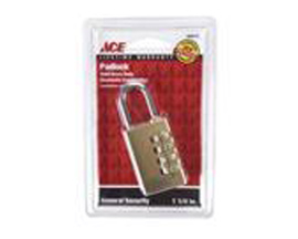 Ace® 1.25 in. Brass 4-Dial Combination Padlock