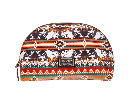 Hooey Ponderosa Accessory/Makeup Bag - Cowprint Large