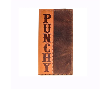 Hooey Punchy Cracked Bison Leather Bifold Wallet
