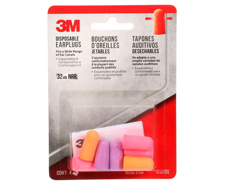 3M Disposable Earplugs 3 pair