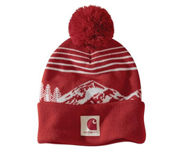 Carhartt® Mountain Pom-Pom Beanie - Crabapple