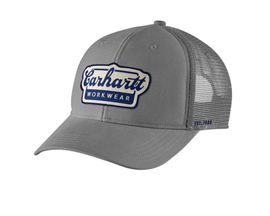 Carhartt® Adult's Twill Mesh-Back Script Patch Cap - Grey