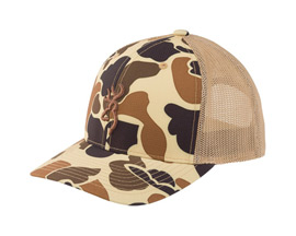 Browning® Adult's Trucker Cupped Mesh Back Hat - Vintage Camo Tan