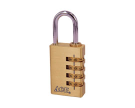 Ace® 1.25 in. Brass 4-Dial Combination Padlock