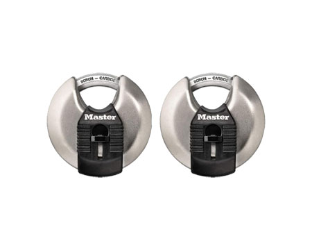 Master Lock® 2.75 in. 2-Pack Steel Ball Bearing Locking Shrouded Shackle Padlock