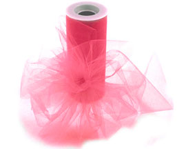 Flamingo Pink Tulle - 6" x 25 yards