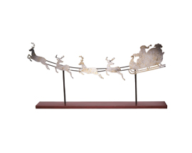 Metal Santa And Sleigh Decor