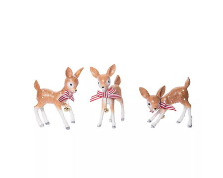 Vintage Holiday Deer Set of 3