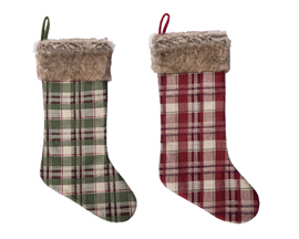 Plaid Fabric Stocking
