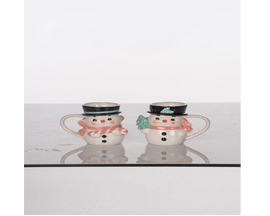 Vintage Pink Snowman Mug - Assorted