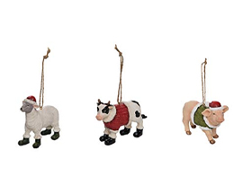 Farm Animal Ornament Asst