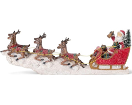 Reindeer Santa Sleigh Figurine