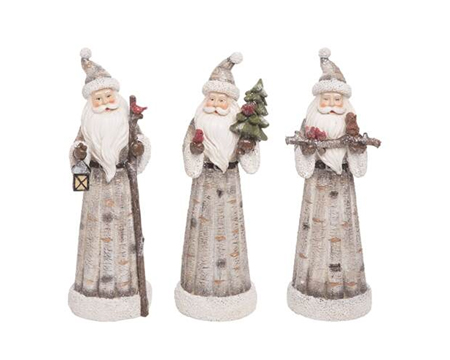 Birch Santa Figure Asst