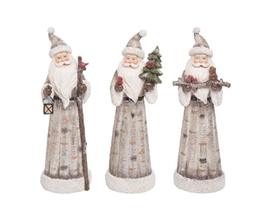 Birch Santa Figure Asst