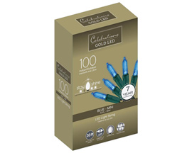 Celebrations® 33 ft. Gold LED Mini Blue Christmas Lights - 100 Count
