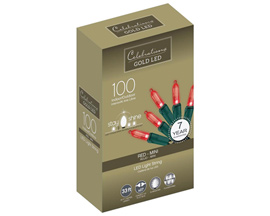 Celebrations® 33 ft. Gold LED Mini Red Christmas Lights - 100 Count