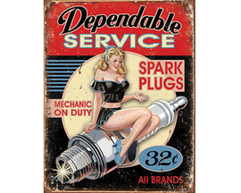 Dependable Service Spark Plugs Sign