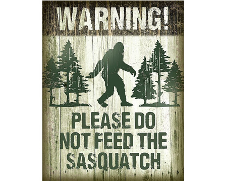 Warning Sasquatch Do Not Feed Sign