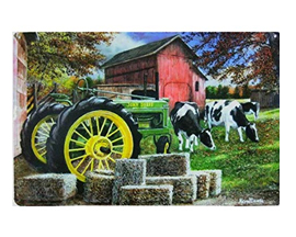 John Deere Barn & Cows Tin Sign