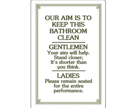 Aim To Keep The Bathroom Clean Tin Sign