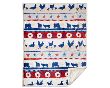 Farm Plush Sherpa Throw