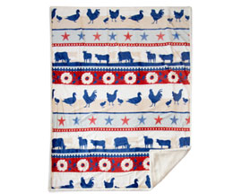 Farm Plush Sherpa Throw