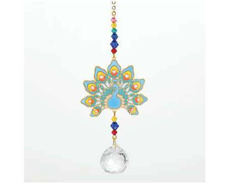 Woodstock Chimes® Crystal Dreams Peacock Suncatcher