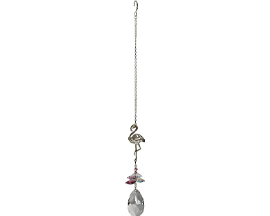 Woodstock Chimes® Crystal Fantasy Pink Flamingo Suncatcher