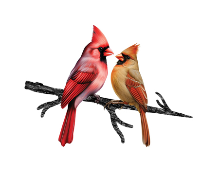 Spinfinity® Kissing Cardinals Tree Stake