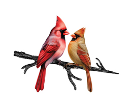 Spinfinity® Kissing Cardinals Tree Stake