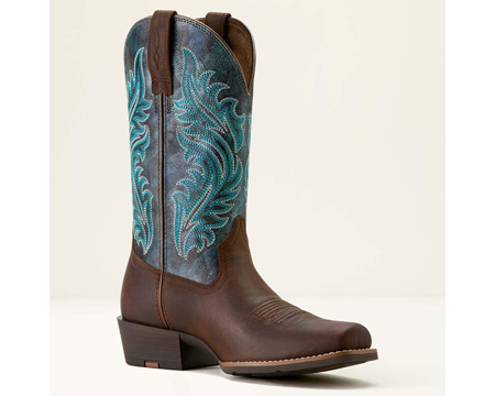 Ariat® Women's Round Up Narrow Cutter Toe Western Boot - Sassy Brown Ocean Wave