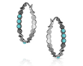 Montana Silversmiths® Round N Round Turquoise Hoop Earrings
