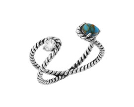 Montana Silversmiths® Women Stars and Sky Crystal Turquoise Open Ring 