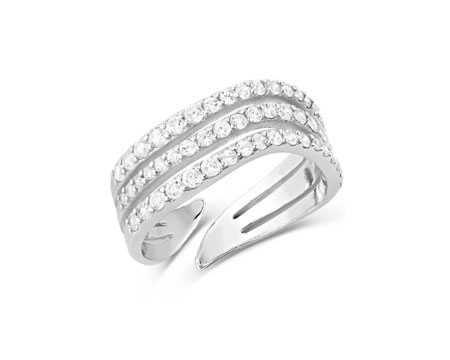 Montana Silversmiths® Calm Waters Crystal Open Ring Silver