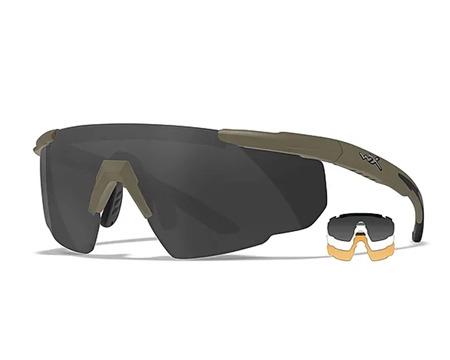 Wiley X&reg; Saber Advanced Matte Tan Frame and Lens Set - Grey/Clear/Rust