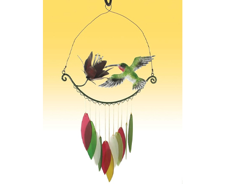 Blue Handworks Hummingbird Flower Chime